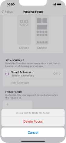 Press Delete Focus.