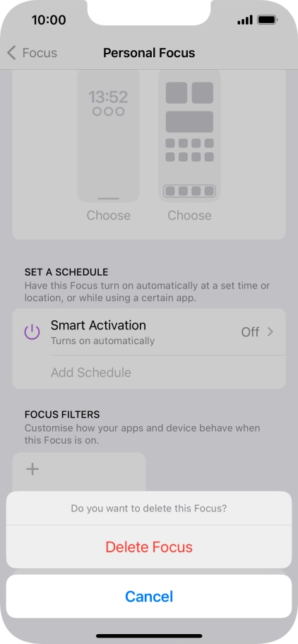 Press Delete Focus.