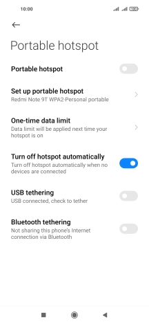 Press Set up portable hotspot.
