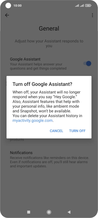If you turn off the function, press TURN OFF.