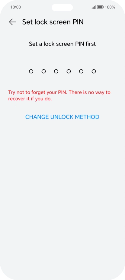 Press CHANGE UNLOCK METHOD.