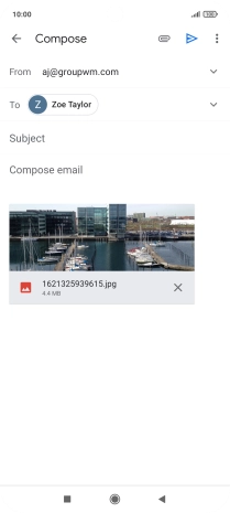 Press Subject and write the subject of your email message.