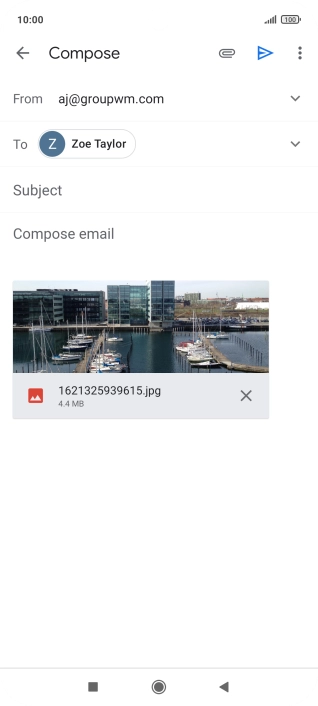 Press Subject and write the subject of your email message.