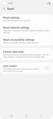 Press Factory data reset.