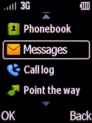 Select Messages  and press the Left selection key.