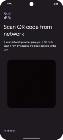 Place the QR code you've received inside the phone camera frame to scan the code. Your eSIM is transferred to your new phone over the internet.