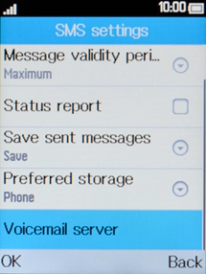 Select Voicemail server.