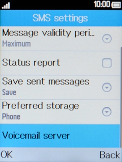 Select Voicemail server.