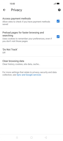 Press Clear browsing data.
