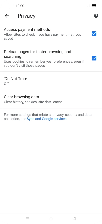 Press Clear browsing data.