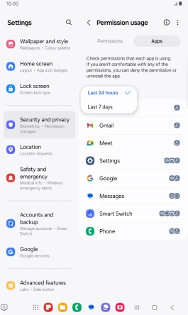 Press the required setting.