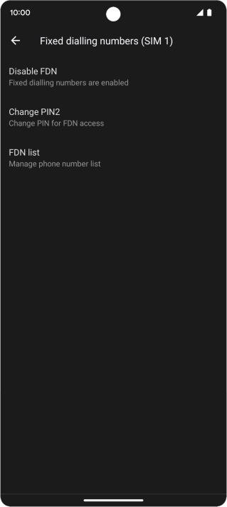 Press Disable FDN.