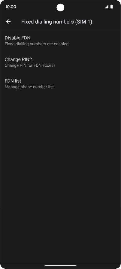 Press Disable FDN.