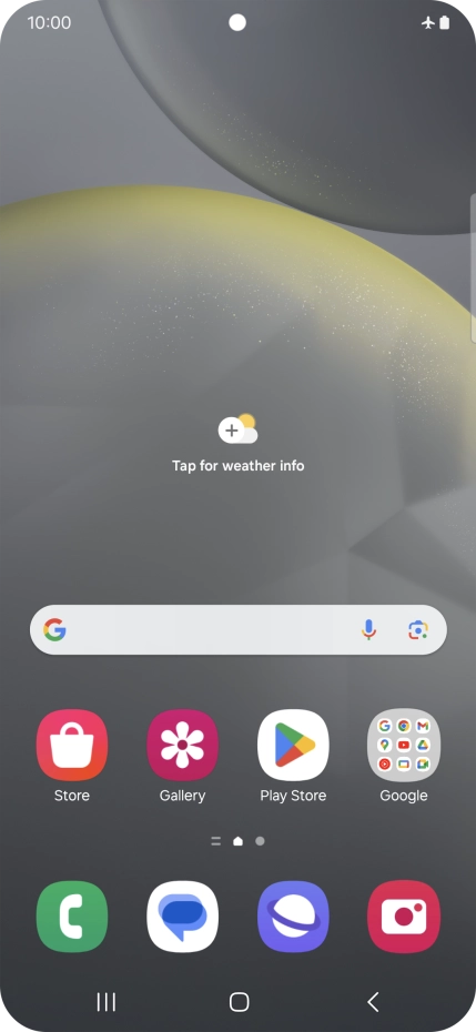 The flight mode icon shows that flight mode is turned on.