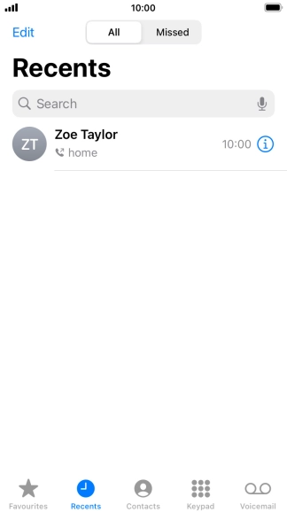 Press the information icon next to the required phone number.