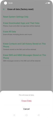Press Erase Data.