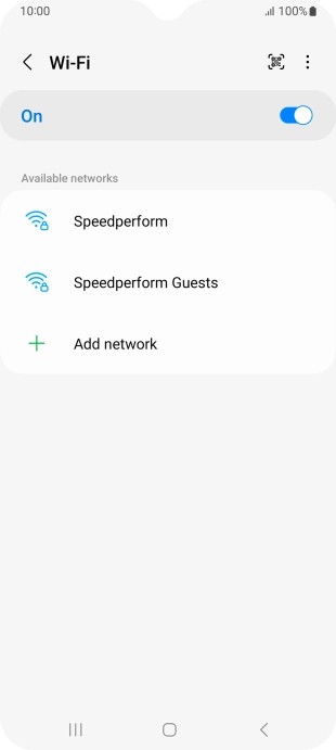 Press the required Wi-Fi network.