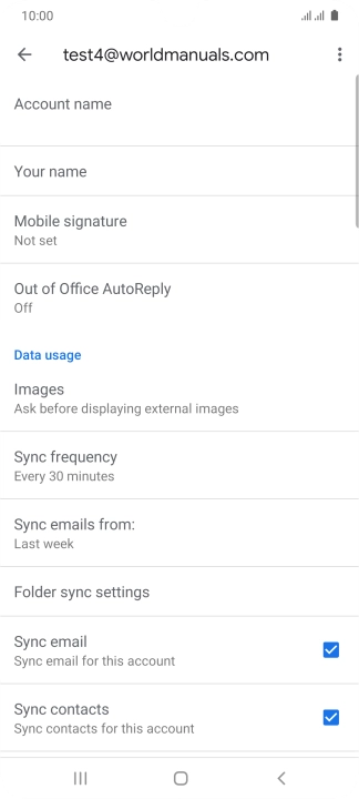 Press Account name and key in the required name.