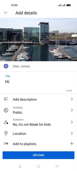Key in the required text and press UPLOAD.