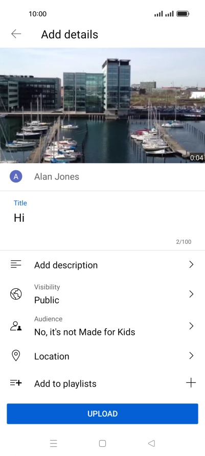 Key in the required text and press UPLOAD.