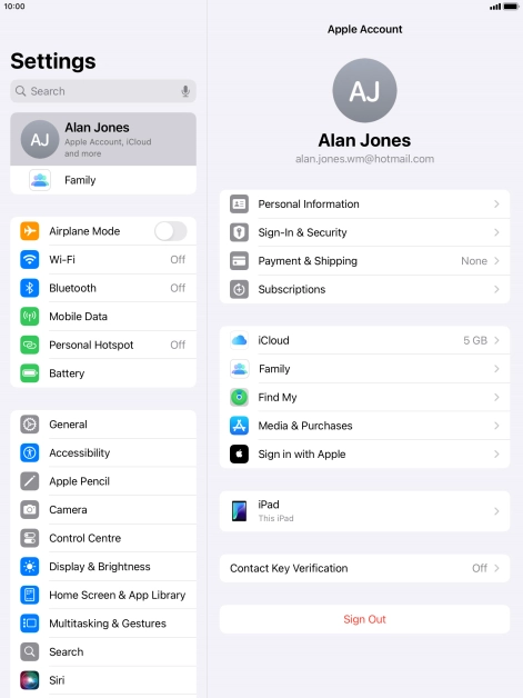 Press iCloud.