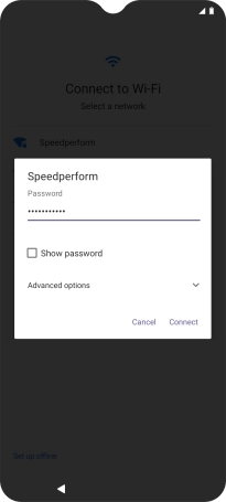 Key in the password for the Wi-Fi network and press Connect.