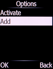 Select Add and press the Left selection key.