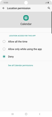 Press the required setting.