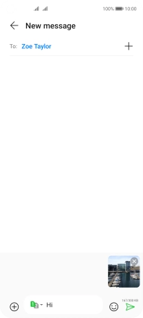 Press the send icon when you've finished your picture message.