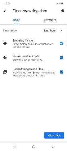 Press the fields next to the required data types.