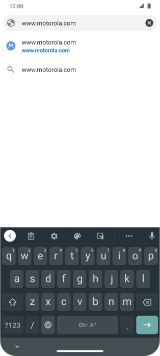 Key in the address of the required web page and press arrow right.