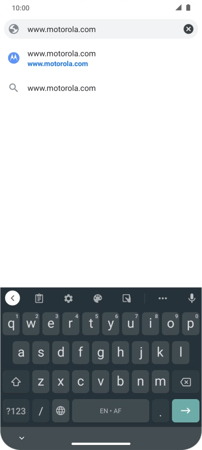 Key in the address of the required web page and press arrow right.
