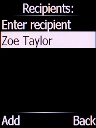 Highlight the required contact and press the Left selection key.