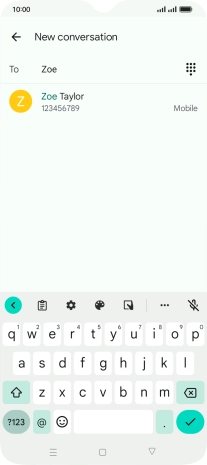 Key in the first letters of the recipient's name and press the required contact.