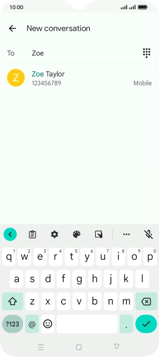 Key in the first letters of the recipient's name and press the required contact.