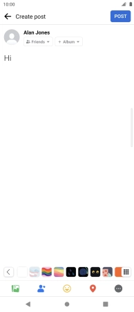 Write the required text and press POST.