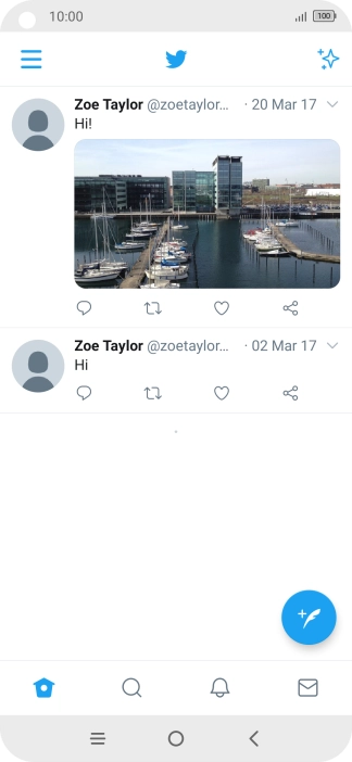Press the new tweet icon.