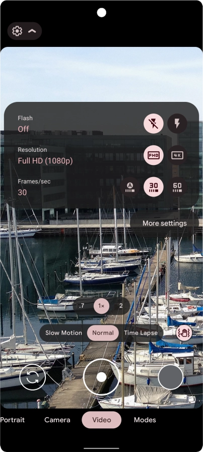 Press the required setting next to 