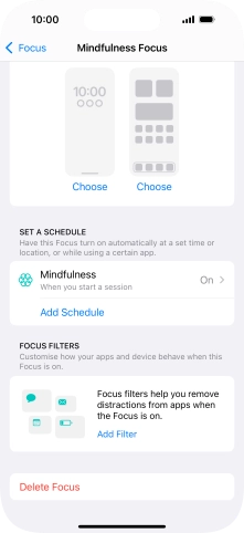 Press the required setting below 