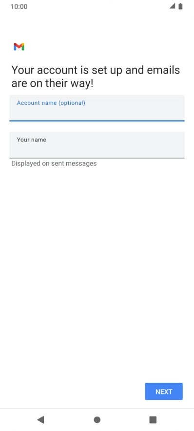Press Your name and key in the required sender name.