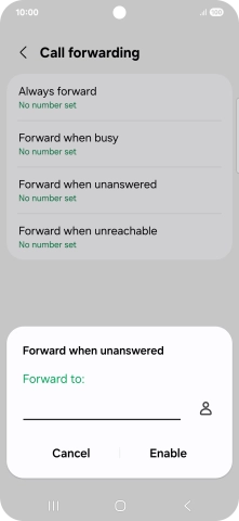 Key in +447836121121 and press Enable.