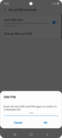 Key in the new PIN again and press OK.