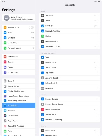 Press Display & Text Size.