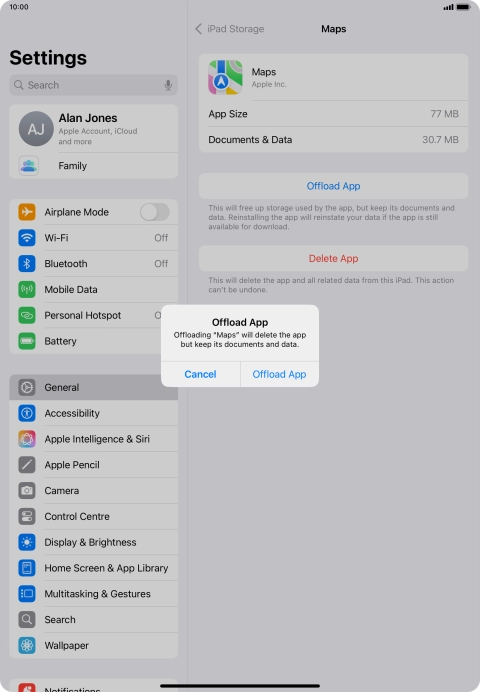 Press Offload App.