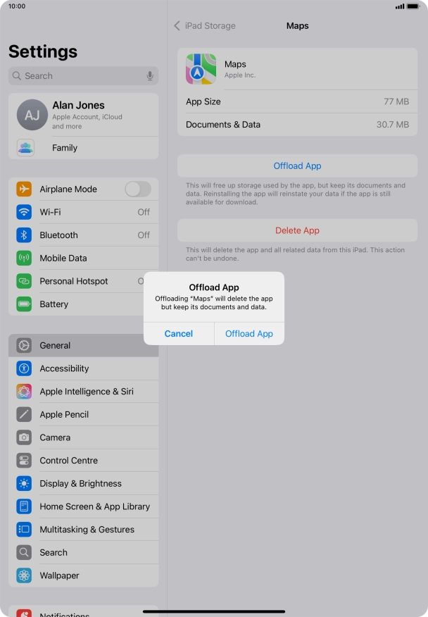 Press Offload App.