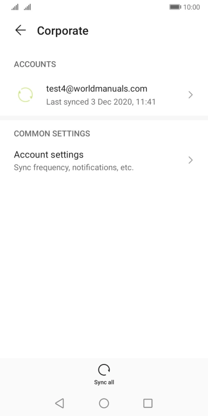 Press the required email account.