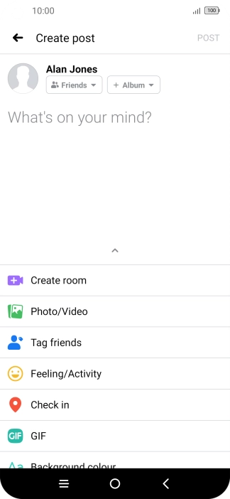Press the text input field and key in the required text.