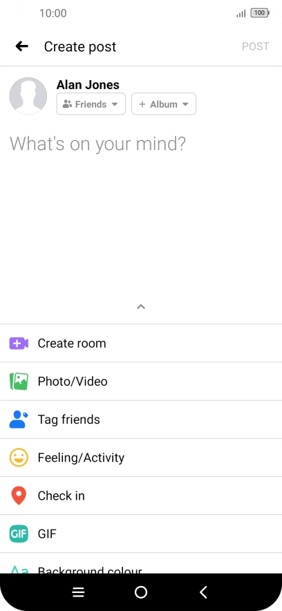 Press the text input field and key in the required text.