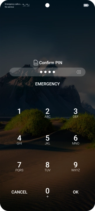 Key in the new PIN again and press OK.