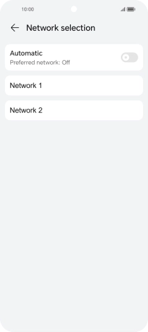 Press the required network.